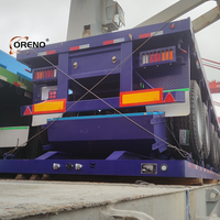 Semi-remorque plateau industrielle de 40 pieds, 3 essieux, capacité de charge de 40 000 kg, pour le transport d'équipements, avec carrosserie robuste