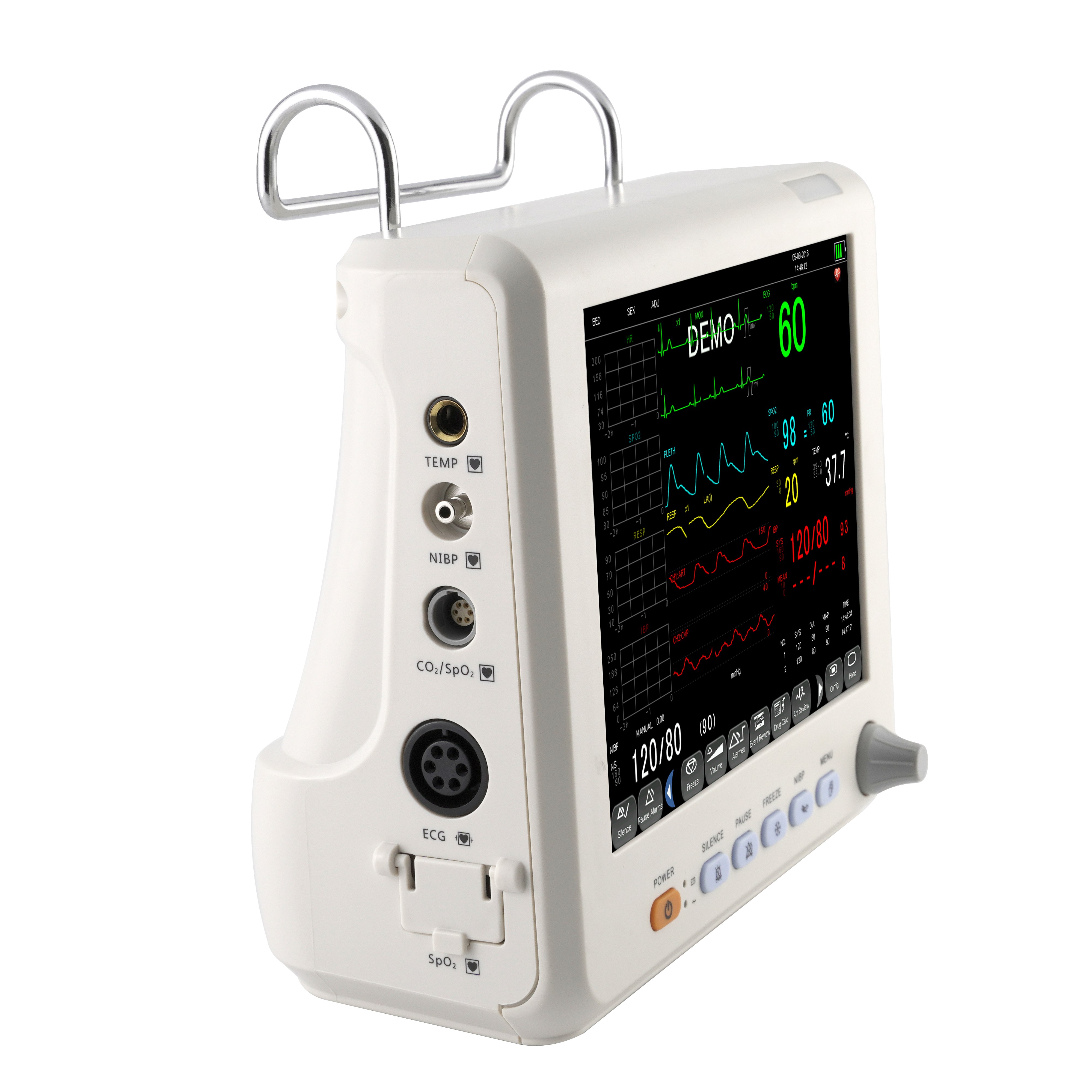 Konfigurasi standar layar 8 inci Multi-parameter Monitor dokter hewan Spo2 Ecg Nibp pilihan Monitor tanda hewan