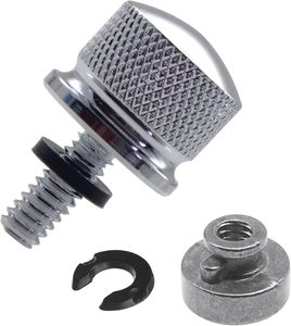 Kit de boulons de selle de moto en acier inoxydable, kit d'écrous de selle filetés 1/4-20 pour Harley Davidson 1996-2024, argent - Product Image 2