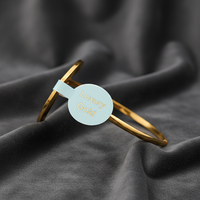 Étiquettes de taille personnalisées en feuille d'or pour bijoux - Étiquettes adhésives vert menthe avec texte en argent sterling pour bague, bracelet et collier