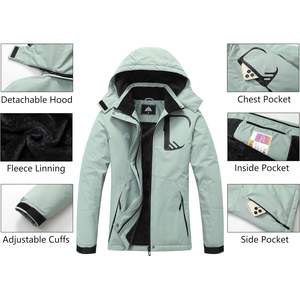 Chaqueta de esquí de invierno para mujer Moerdeng, abrigo con capucha impermeable con aislamiento sintético para deportes de nieve - Product Image 6