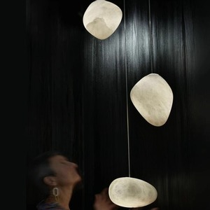 Lustre en albâtre haut de gamme, design espagnol, idéal pour duplex, escalier, salon, restaurant, <span class=keywords><strong>magasin</strong></span> de vêtements - Éclairage disponible (taille moyenne) - Product Image 4