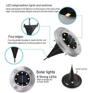 Landscape Stainless Steel 8 Led <b>Solar</b> Powered Disk <b>Lights</b> Cold/Warm <b>Solar</b> Lawn Deck <b>Light</b> Outdoor <b>Solar</b> <b>Ground</b> <b>Light</b> - Product Image 6
