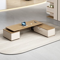Bureau de direction en forme de L en MDF E1 durable personnalisé, bureau de direction en bois pour mobilier de bureau