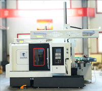 Sistema de Alimentación Automática, Torno CNC de Bancada Inclinada Horizontal, Alta Precisión, Carga y Descarga Automática de Trabajo Mediano, Robot de Eje Y