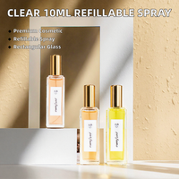 Flacon pulvérisateur de parfum rectangulaire transparent de haute qualité 10 ml, rechargeable, mini emballage cosmétique en verre, diffuseur à roseaux sérigraphié