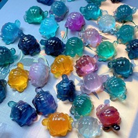 Sculptures en pierre naturelle : Tortue en fluorite, tortue en pierre précieuse, cristal de quartz pour la guérison, artisanat Reiki pour cadeaux et décoration