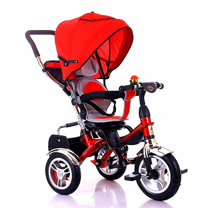 Sepeda Roda Tiga Bayi/4 Dalam 1 Anak-anak, Sepeda Roda Tiga Rotasi 360 Bayi 4 Dalam 1 dengan Pegangan Dorong