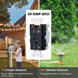 Tomacorriente GFCI Linsheng de 20 Amperios, Caja de <span class=keywords><strong>Interruptor</strong></span> de Alimentación <span class=keywords><strong>Exterior</strong></span> Totalmente Metálica <span class=keywords><strong>con</strong></span> Cubierta, Tomacorriente Eléctrico <span class=keywords><strong>Exterior</strong></span> <span class=keywords><strong>con</strong></span> <span class=keywords><strong>Interruptor</strong></span> de Seguridad para Jardín - Product Image 3