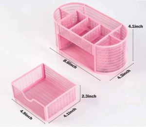Wholesale Metal Desk Organizers Office Supplies Pencil Holder Sliding <b>Drawer</b> Mesh Desktop Organizer with <b>6</b> Compartments - Product Image 6