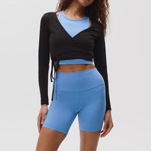 Short de yoga anti-frottement sans coutures à taille haute, séchage rapide, anti-transpiration, effet ventre plat, pour le fitness et la gym - Product Image 1