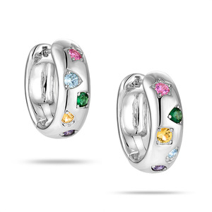 Boucles d'oreilles Wenchi S925 en argent pur pour femme, modèle été, avec zircon étoilé coloré, élégantes boucles d'oreilles en cristal, modèle 22017 - Product Image 5