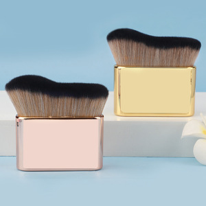 Single Makeup Brush Synthetic Hair Copper Ferrule Metal Handle <b>Foundation</b> Brush Face Use Large Wave Shape - Product Image 1