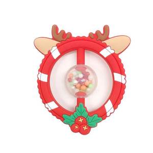 2025 Noël bébé hochet nouveau Design bébé <span class=keywords><strong>anneau</strong></span> de <span class=keywords><strong>dentition</strong></span> sensoriel sans BPA <span class=keywords><strong>anneau</strong></span> en bois avec <span class=keywords><strong>Silicone</strong></span> doux de qualité alimentaire pour les enfants cadeau - Product Image 5