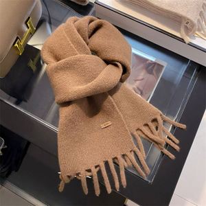 New Style 100% Pure <b>Wool</b> <b>Scarf</b> From Australia <b>Women's</b> Winter Warm Short <b>Scarf</b> with Tassel YHK0037 - Product Image 5
