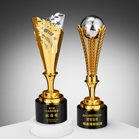 Trophée en métal personnalisé Prix de la réunion annuelle commémorative en cristal Plaques de prix de champion de compétition honorifique créative