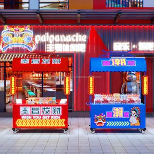 Nouveau stand de marché extérieur en acier inoxydable résistant à la rouille à 3 roues, kiosque à café de rue, stand de restauration mobile, chariot à snack, chariot à pizza - Product Image 5