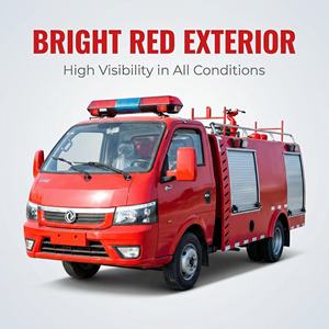 Nouveau <span class=keywords><strong>camion</strong></span>-citerne à eau diesel Dongfeng 1 tonne rouge vif 4x2, mini-citerne à eau, <span class=keywords><strong>camion</strong></span> de pompiers - Product Image 3