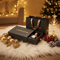 Coffret cadeau de parfum de luxe avec boîte rigide et sac de shopping assorti, flacon de parfum carré en verre avec emballage haut de gamme