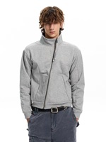 Veste Homme Style Urbain Tendance à Col Montant et Fermeture Éclair Diagonale Coupe Décontractée pour Usage Quotidien