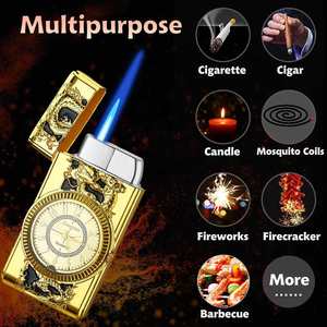 Creative Metal Windproof Inflatable Jet Flame Torch Lighter with Built-in Lights-Portable Eco-Friendly Holiday Gift - Product Image 2
