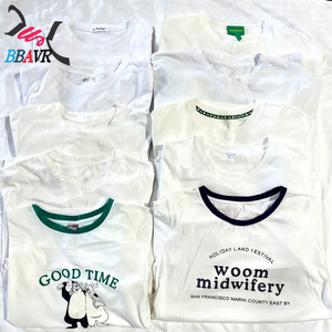ผู้จัดจำหน่ายเสื้อผ้ามือสองฤดูร้อน ขายส่ง อินโดนีเซีย มาเลเซีย เสื้อยืดแขนสั้นผ้าฝ้ายคุณภาพสูงสำหรับผู้หญิง - Product Image 1
