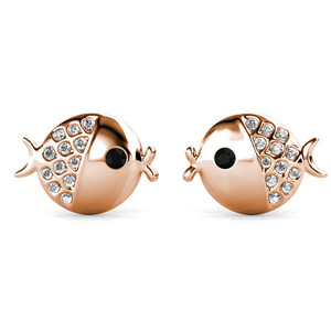 Boucles d'oreilles mignonnes en forme de poisson Fugu avec cristaux autrichiens, plaqué or 18 carats, bijoux de <span class=keywords><strong>la</strong></span> série Océan, accessoire pour cadeaux d'enfants - Product Image 4