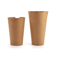 Brune Kraft Chip porte-frites papier Charcuterie tasse résistant à l'huile frite nourriture Kraft papier emballage boîte puces emballage