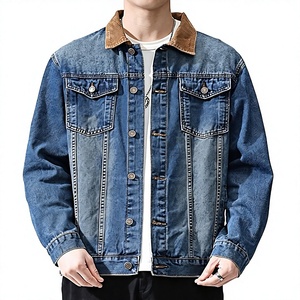 Men's Denim Jacket Casual Button Front Solid Color Regular Fit Stonewashed Autumn Winter 100% Cotton Washable - Product Image 1