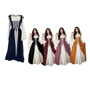 Halloween Women Womens's Medieval Renaissance Costume Cosplay Over Dress