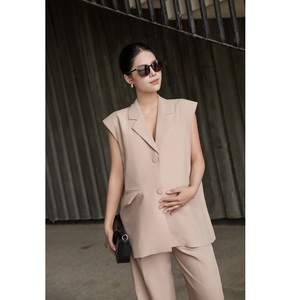 Pantalones de Lana para Mujer, Corte Holgado, Cintura Elástica, Transpirables, Casuales de Verano, Largos hasta el Tobillo, 78% Poliéster, 18% Rayón, 4% Elastano - Product Image 2