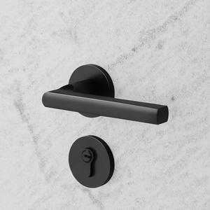 Poignée de porte ronde moderne en alliage d'aluminium pour portes en bois de chambre à coucher, utilisation en appartement - Product Image 3