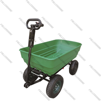 Chariot à benne basculante de jardin en plastique vert robuste électrique