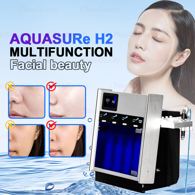H2O2 Small Bubble Oxygen Skin Cleaning Face Machine Moisturizing Microdermabrasion Hydra Water Light Vacuum Pore Removal Salon