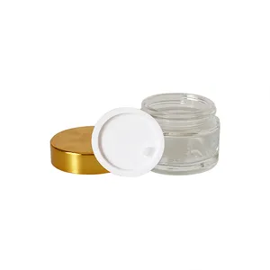 Mini contenants de baume à lèvres en verre transparent 5/10/15/20/30/50/100g personnalisés fantaisie pots de crème cosmétique pot de soin de la peau avec couvercle