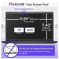 Écran de confidentialité pour ordinateur portable de 14 pouces pour moniteur d'ordinateur 16:10, bouclier de sécurité amovible compatible avec Lenovo Hp Dell Thinkpad