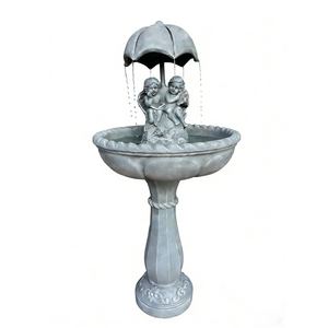 น้ำพุรูปทรงร่มโบราณ ทำด้วยมือ ทนทานต่อสภาพอากาศ ทำจากเรซินไฟเบอร์กลาส ใช้พลังงานแสงอาทิตย์ สำหรับตกแต่งกลางแจ้ง พร้อมอ่างน้ำนก - Product Image 3