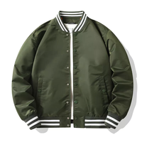 Blouson de baseball simple à ressort en nylon pour hommes personnalisé OEM