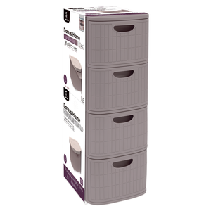 Cassettiera salvaspazio 4C <b>Slim</b> (30x40x80cm) DOMUS HOME COLLECTION Greige 90701 - Product Image 2