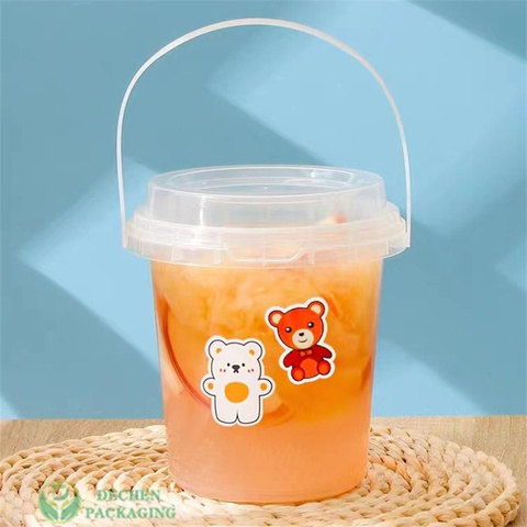 Pet Muffin Cup U Shape Disposable Milk Tea Plastic PP Cups