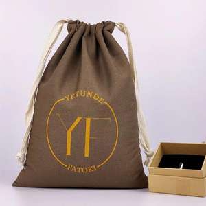 Sac en coton imprimé avec logo personnalisé, sac à main à double cordon avec cordon de serrage pour chaussures, poussière, cadeau, toile - Product Image 4