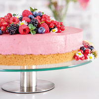 Support à gâteau rotatif rond de 30cm avec plateau en verre et porte-pain en métal-Outils à gâteau