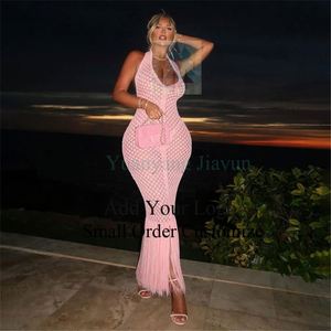 Vestido <span class=keywords><strong>de</strong></span> Noche Sexy <span class=keywords><strong>de</strong></span> Malla Transparente con Diamantes para Mujer, Ideal para Fiestas y Discotecas - Product Image 2