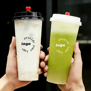 أكواب بلاستيكية قابلة للتخصيص بقطر 90 ملم لشاي الحليب والقهوة مع أغطية - Product Image 2