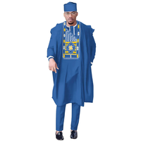 Boubou Traditionnel, Ensemble 3 Pièces Pantalon, Vêtements de Fête de Mariage, Tenues Africaines Bazin Riche, Ankara Dashiki Hommes Agbada