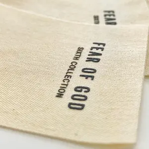 New Fashion Brand Beige Fabric Label Custom Clothing Labels 3D Silicone Print Labels For Clothing