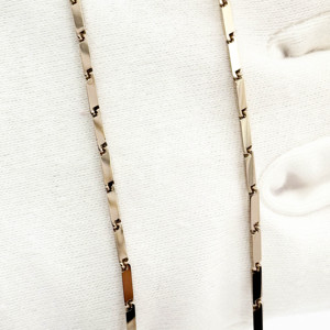 Collier en or massif 18 carats CEJ, maillons en barre, unisexe, minimaliste, simple, chaîne classique, fournisseur de bijoux fins, sur mesure - Product Image 4