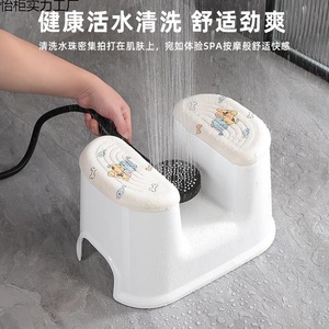 Bathroom <b>Shower</b> Stool Non Slip Plastic Chair <b>For</b> Adults Elderly Pregnant Women With Anti Slip Strips - Product Image 3