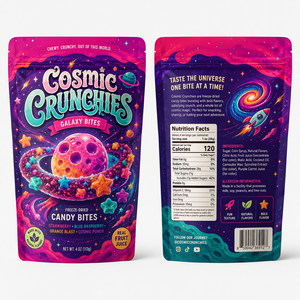 Sachets Doypack personnalisés imprimés numériquement, anti-odeur, en Mylar, pour bonbons gélifiés, avec fonctions de sécurité enfant - Product Image 1