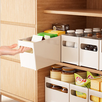 Boîte de rangement à angle droit profonde, tiroir de placard extensible pour cuisine, armoire, bureau, organisateur divers, matériau plastique PP